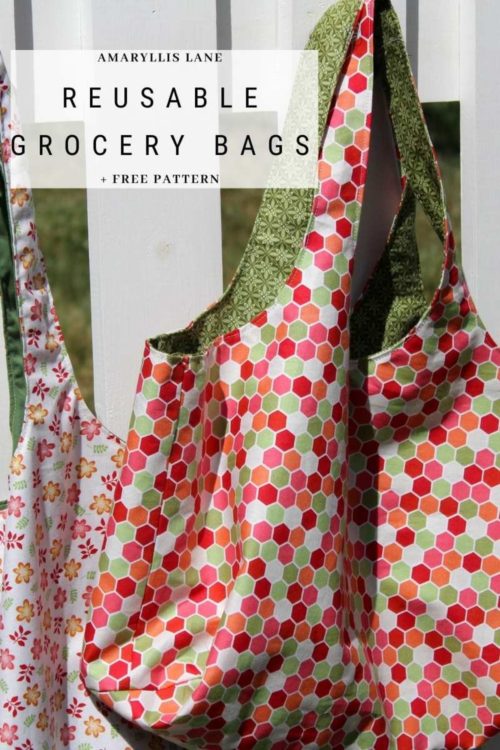 Reusable Grocery Bags free sewing pattern in two sizes Sew Modern Bags