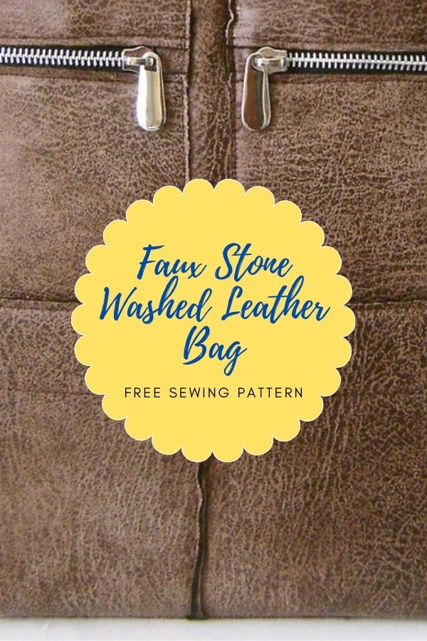 Faux Stone Washed Leather Bag FREE sewing pattern