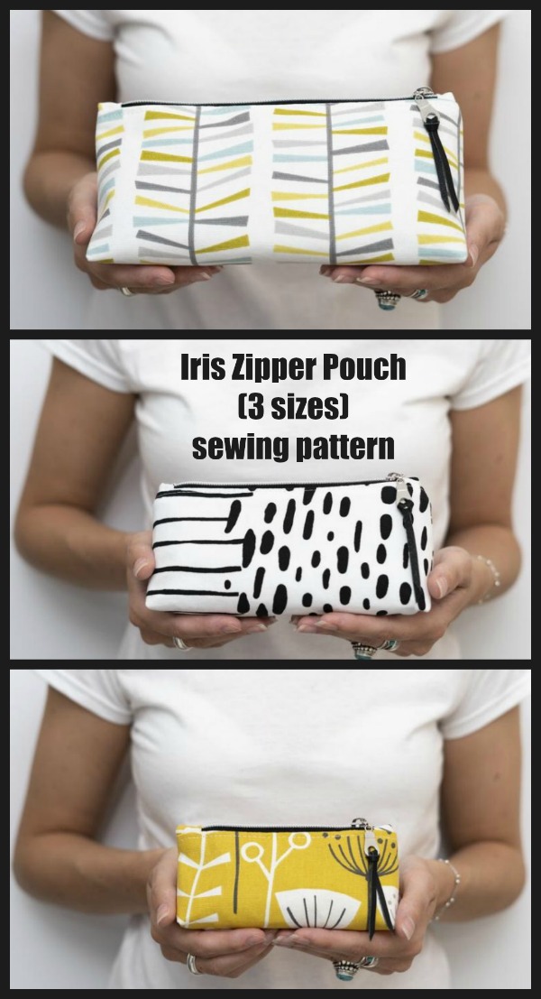 Iris Zipper Pouch (3 sizes) sewing pattern