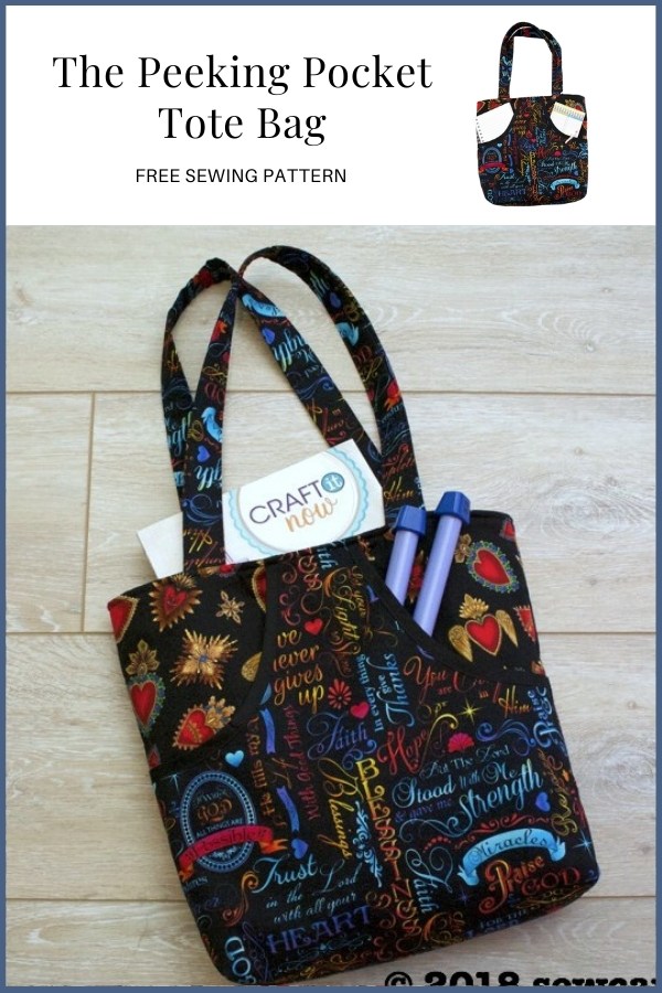 The Peeking Pocket Tote Bag FREE sewing pattern