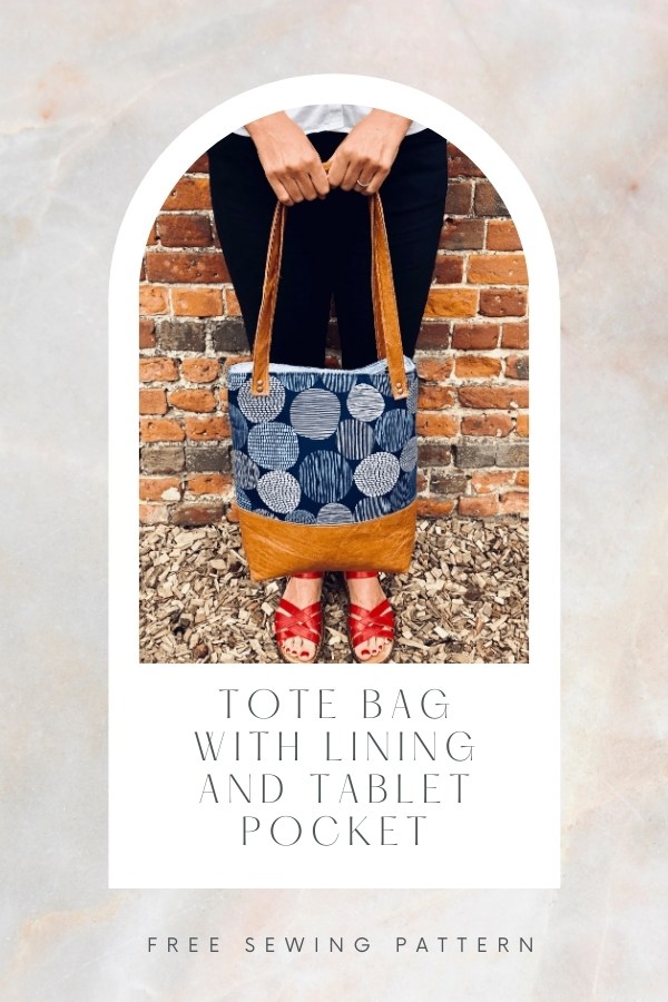 Tote Bag with lining and tablet pocket FREE sewing pattern (with video)