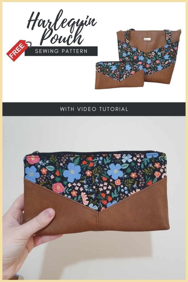 Harlequin Pouch FREE sewing pattern (with video) - Sew Modern Bags