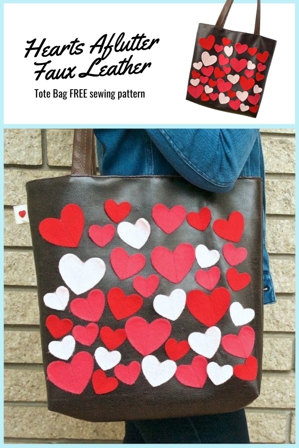 Heart Shaped Tote Bag Small Sewing Pattern Instant PDF Download 