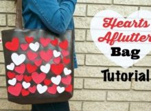 Hearts Aflutter Faux Leather Tote Bag FREE sewing pattern