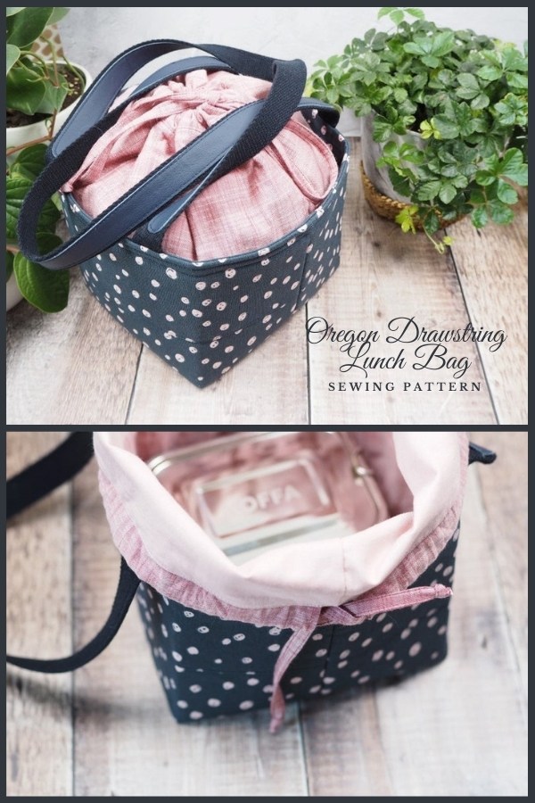 Oregon Drawstring Lunch Bag sewing pattern