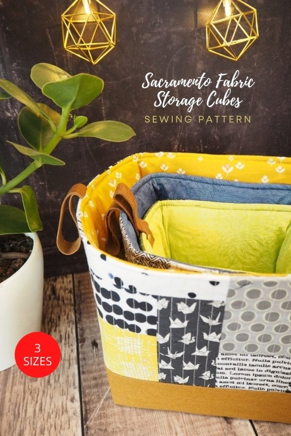 Sacramento Fabric Storage Cubes (3 sizes) sewing pattern