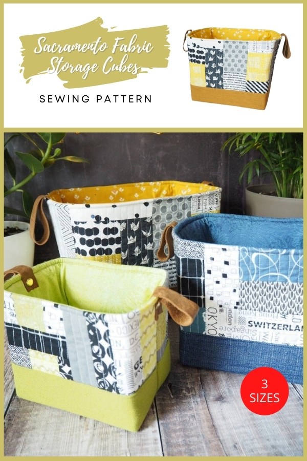 Sacramento Fabric Storage Cubes (3 sizes) sewing pattern