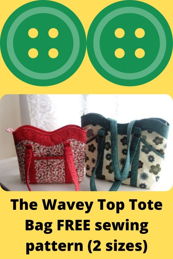 The Wavey Top Tote Bag FREE sewing pattern