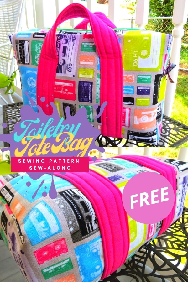 Toiletry Tote Bag FREE sewing pattern sew-along