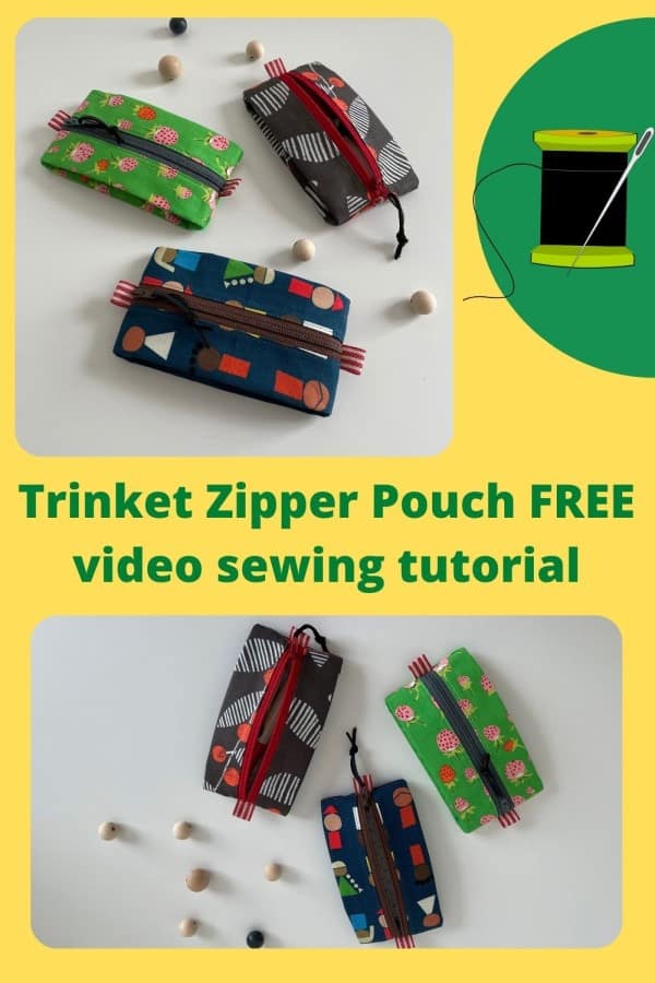 Trinket Zipper Pouch FREE video sewing tutorial