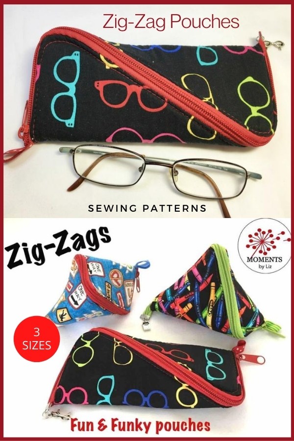 Zig-Zag Pouches (3 sizes) sewing patterns