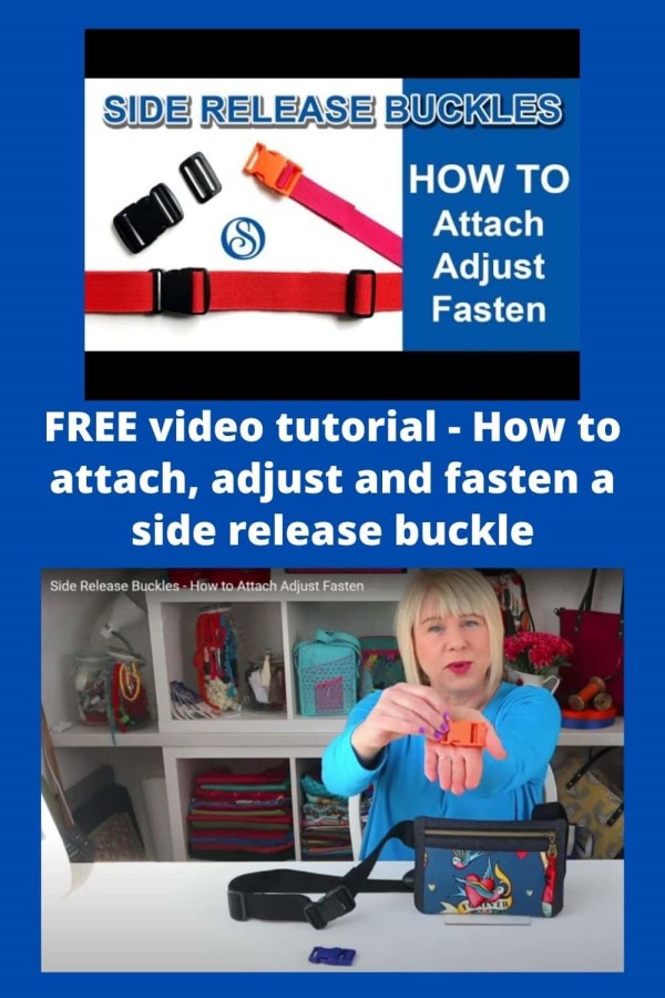 FREE video tutorial - How to attach, adjust and fasten a side release buckle  - Sew Modern Bags