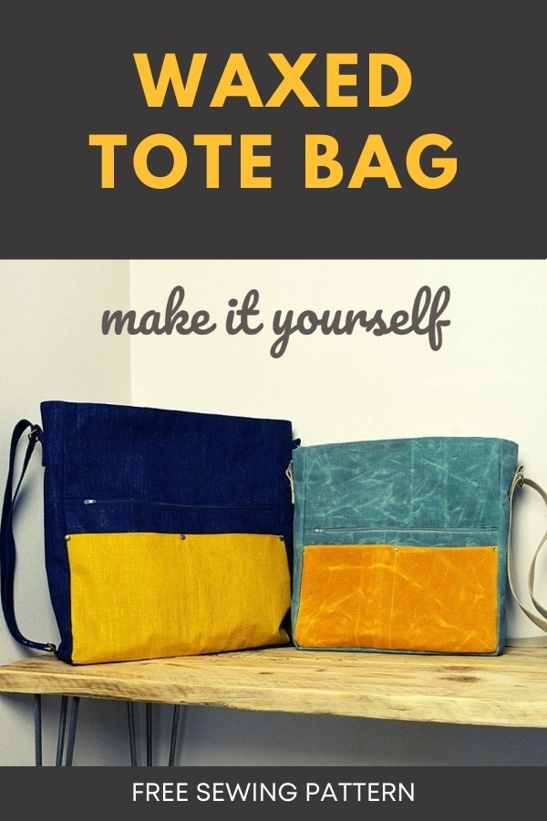 Waxed Tote Bag FREE sewing pattern