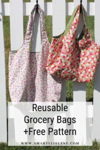 Reusable Grocery Bags free sewing pattern in two sizes - Sew Modern Bags