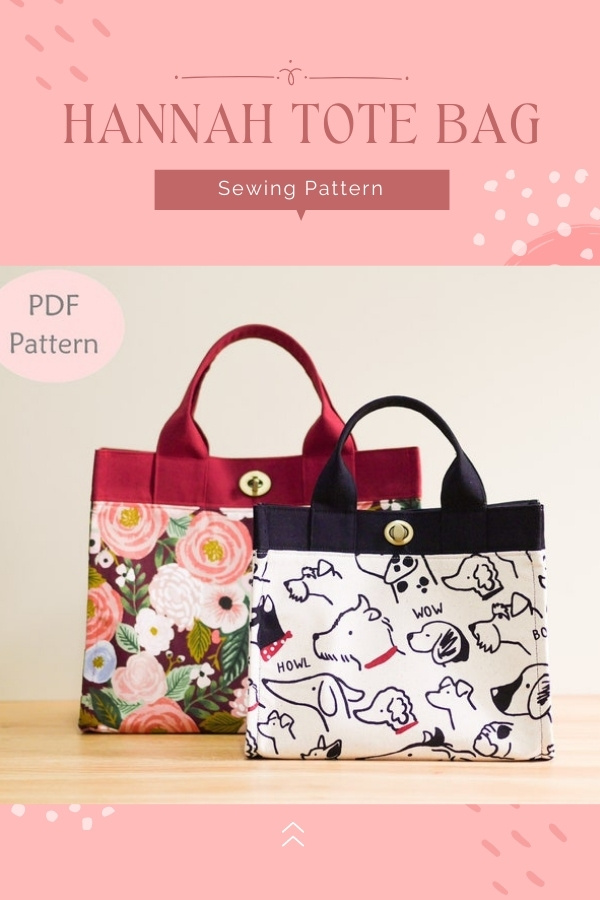 Hannah Tote Bag sewing pattern