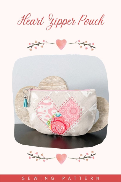 Heart Zipper Pouch sewing pattern - Sew Modern Bags