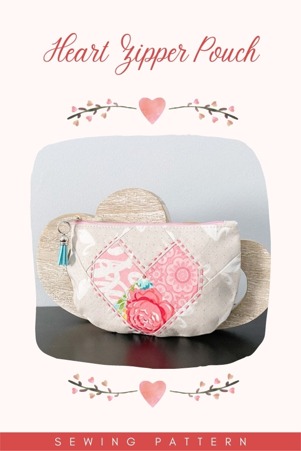 Heart Zipper Pouch sewing pattern