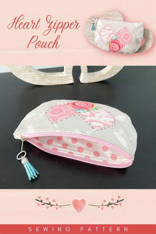 Heart Zipper Pouch sewing pattern