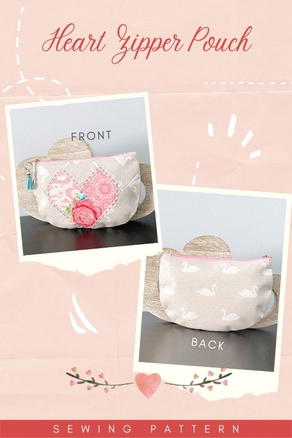 Heart Zipper Pouch sewing pattern