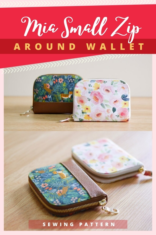 Mia Small Zip Around Wallet sewing pattern
