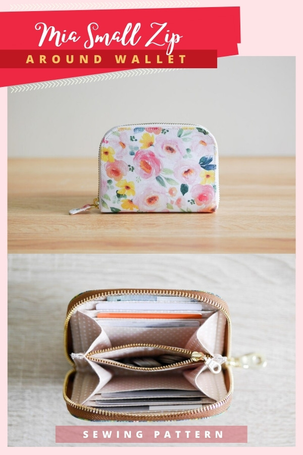 Mia Small Zip Around Wallet sewing pattern