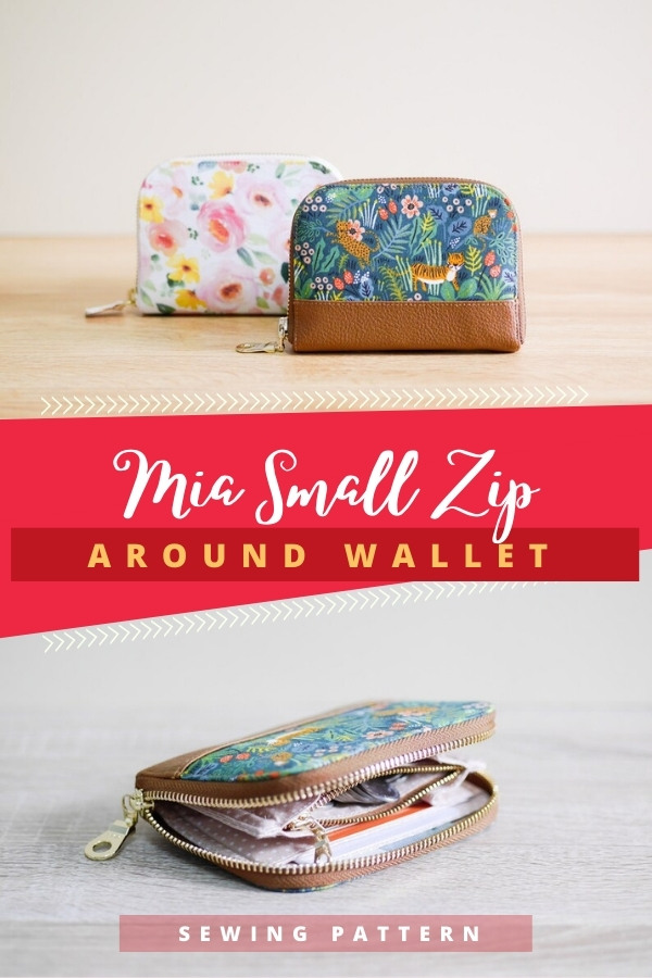 Mia Small Zip Around Wallet sewing pattern