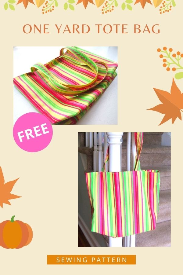 One Yard Tote Bag FREE sewing pattern