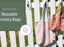 Reusable Grocery Bags free sewing pattern in two sizes