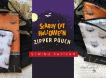 Scaredy Cat Halloween Zipper Pouches sewing pattern