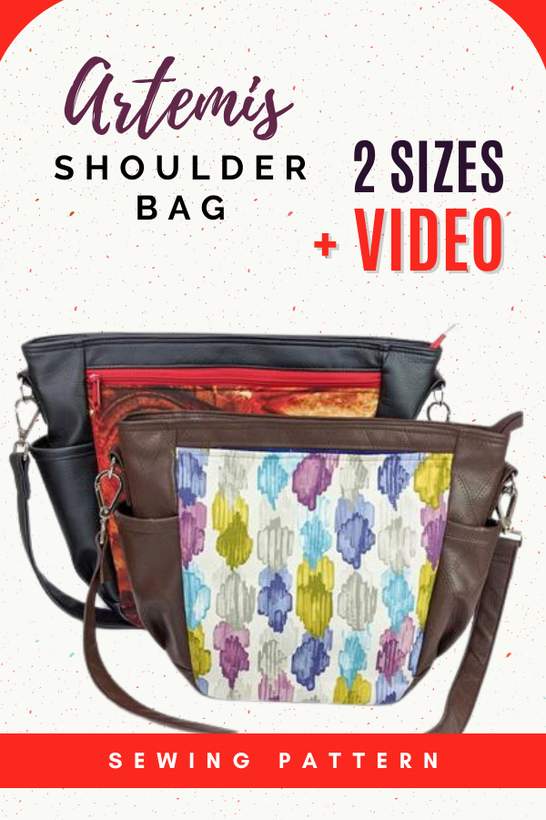 Artemis Shoulder Bag sewing pattern (2 sizes + video)
