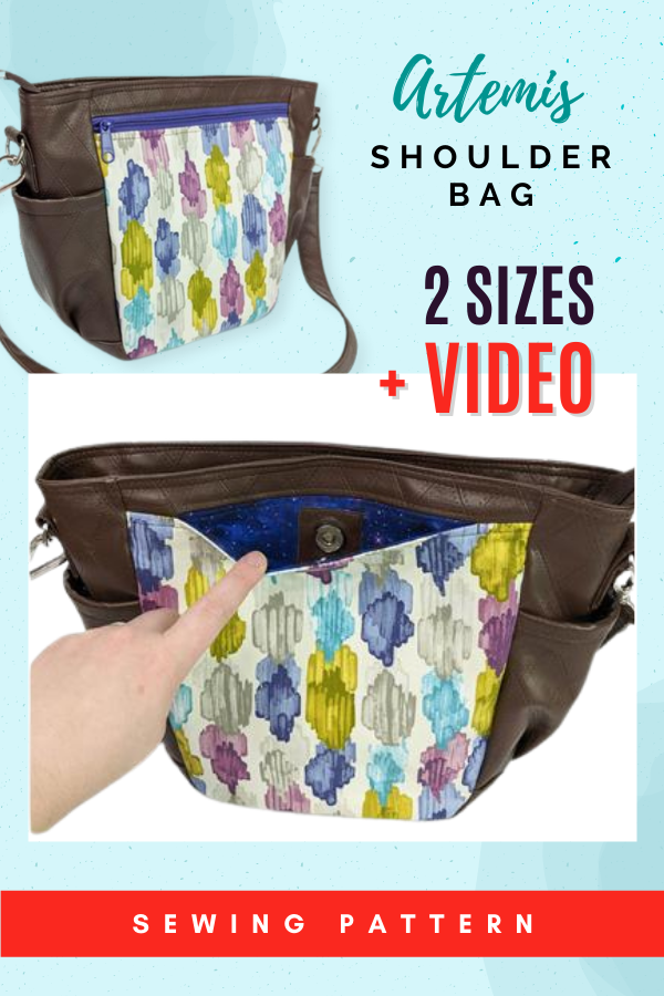 Artemis Shoulder Bag sewing pattern (2 sizes + video)