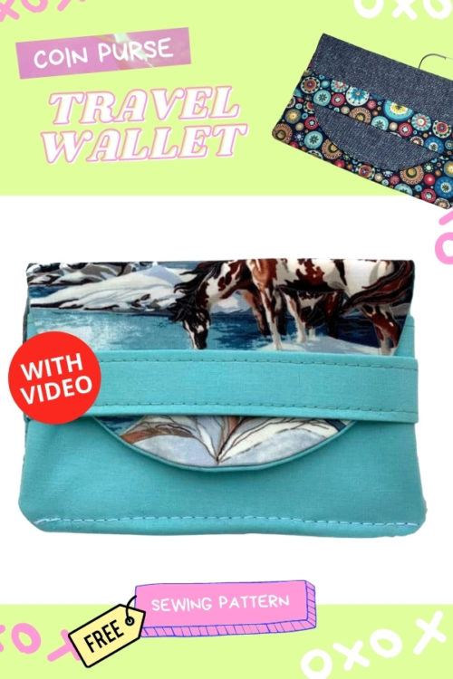 Coin Purse Travel Wallet FREE sewing pattern (with video)