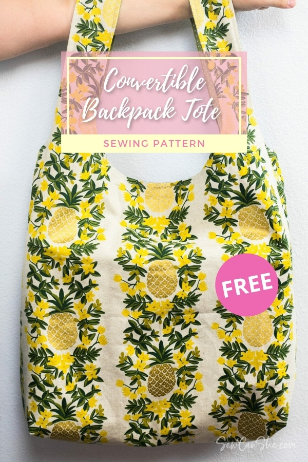 Convertible Backpack Tote FREE sewing pattern