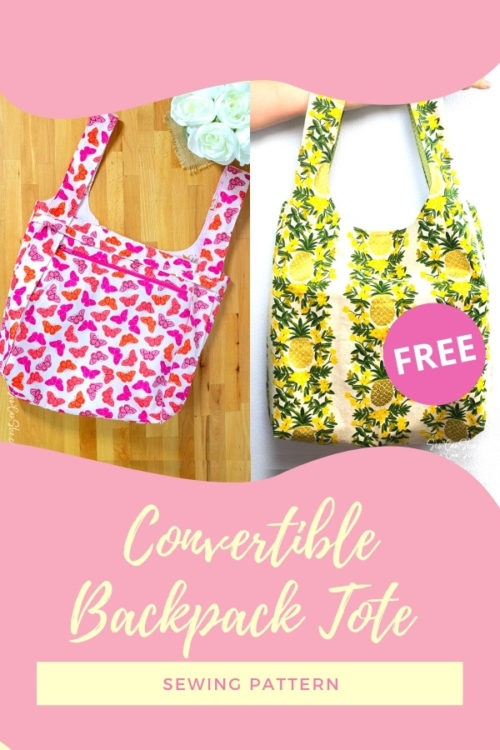 Convertible Backpack Tote FREE sewing pattern - Sew Modern Bags