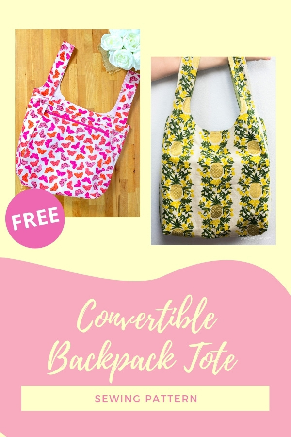 Convertible Backpack Tote FREE sewing pattern