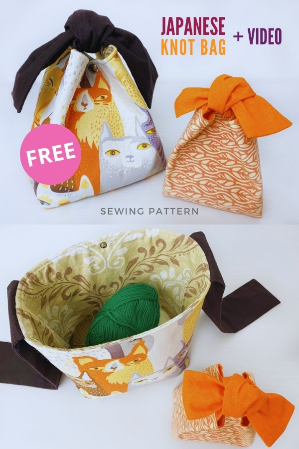 Japanese Knot Bag FREE sewing pattern (+ video)