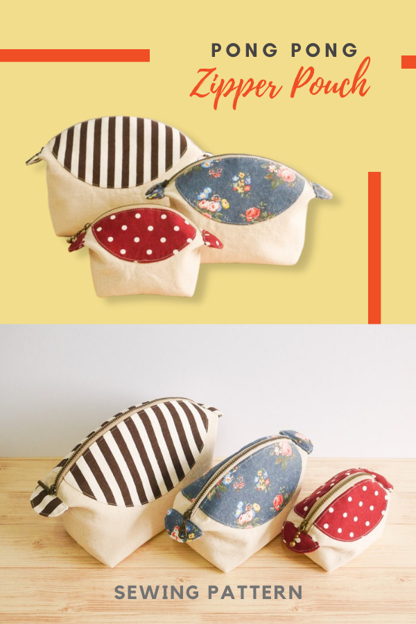 Pong Pong Zipper Pouch sewing pattern