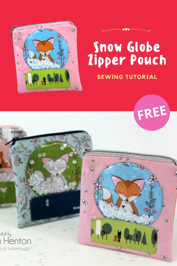 Snow Globe Zipper Pouch FREE sewing tutorial