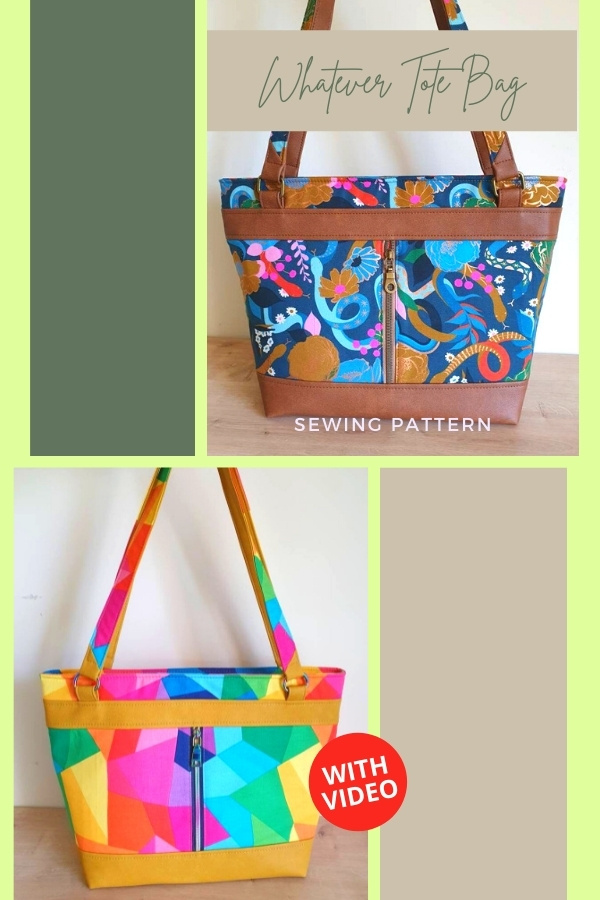 Whatever Tote Bag sewing pattern (with videos)