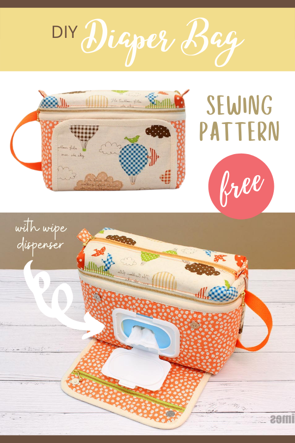 DIY Diaper Bag FREE sewing pattern (with wipe dispenser)