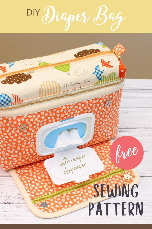 DIY Diaper Bag FREE sewing pattern (with wipe dispenser)