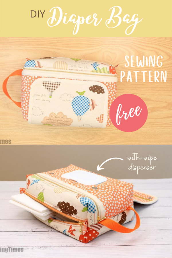 DIY Diaper Bag FREE sewing pattern (with wipe dispenser) - Sew Modern Bags