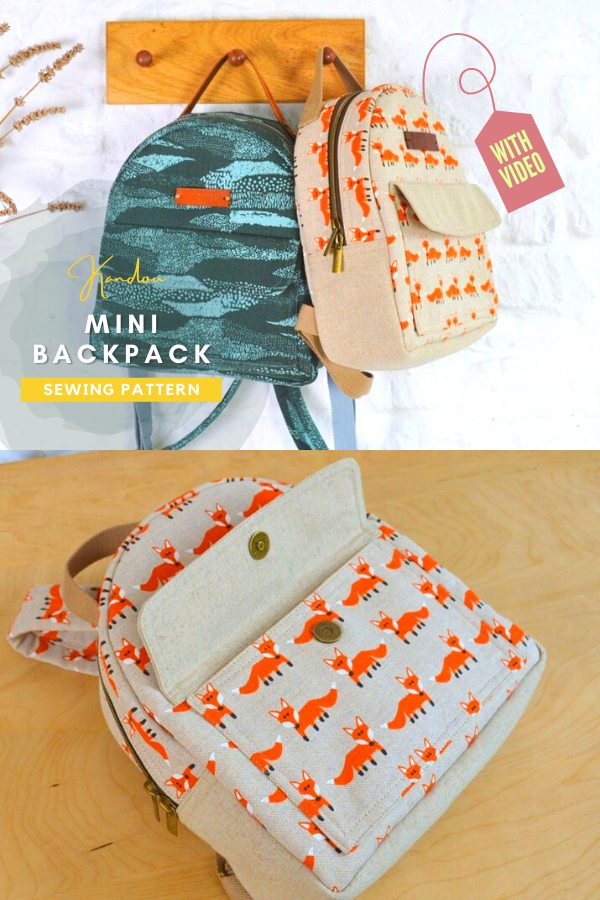 Kandou Mini Backpack sewing pattern (with video)