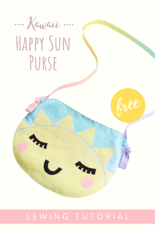 Kawaii Happy Sun Purse FREE sewing tutorial