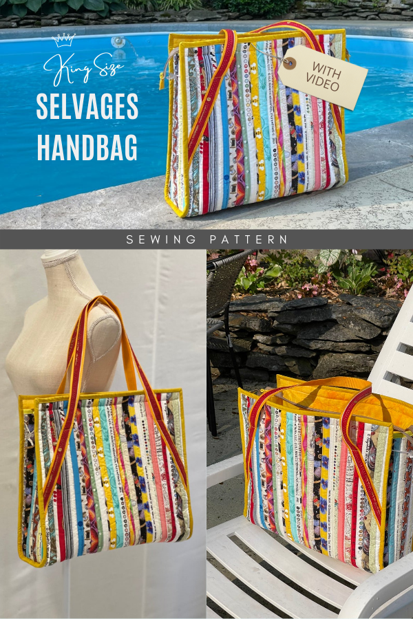 King Size Selvages Handbag sewing pattern (with video)