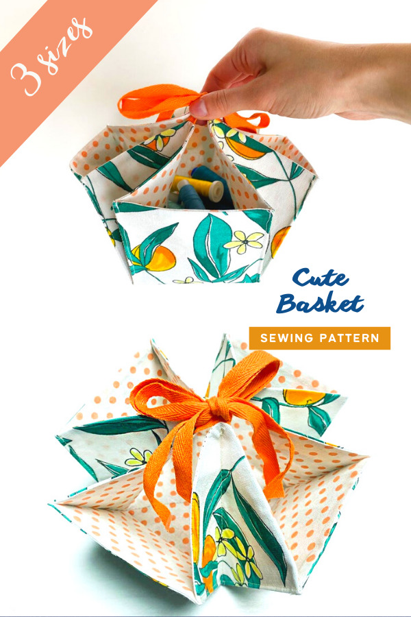 Cute Basket sewing pattern (3 sizes)