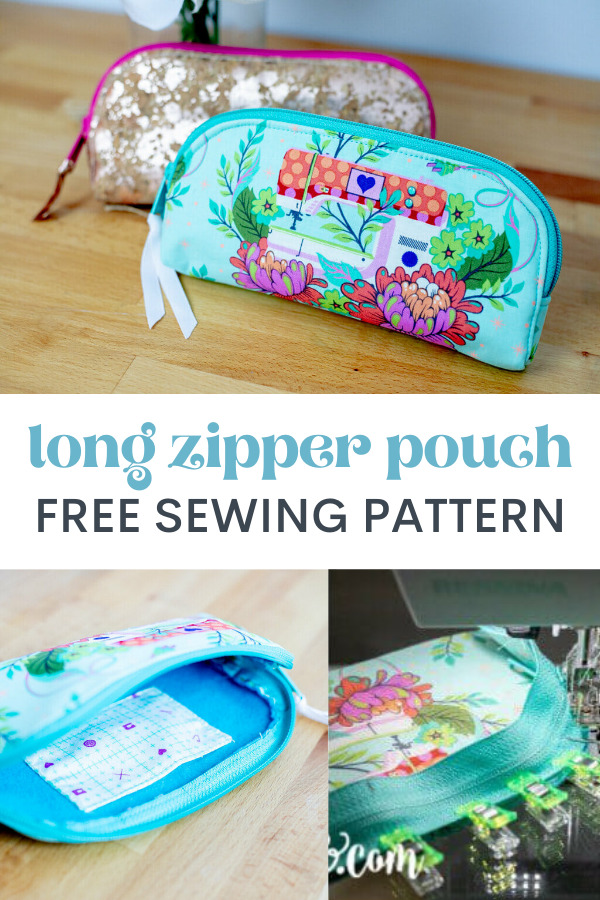 DIY Long Zipper Pouch FREE sewing pattern - Sew Modern Bags