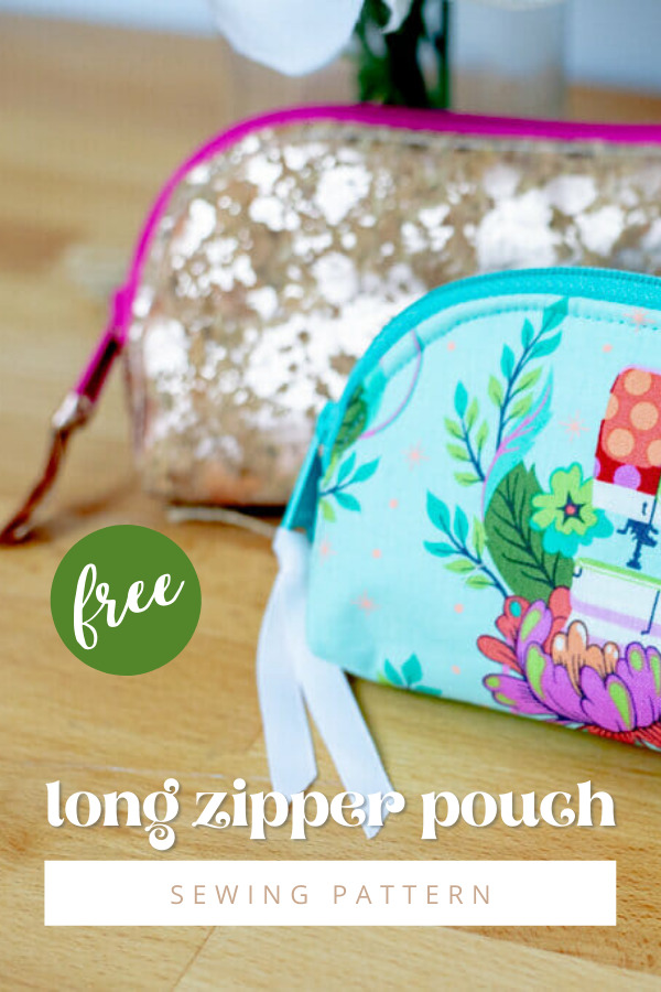 DIY Long Zipper Pouch FREE sewing pattern