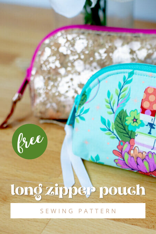 DIY Long Zipper Pouch FREE sewing pattern - Sew Modern Bags