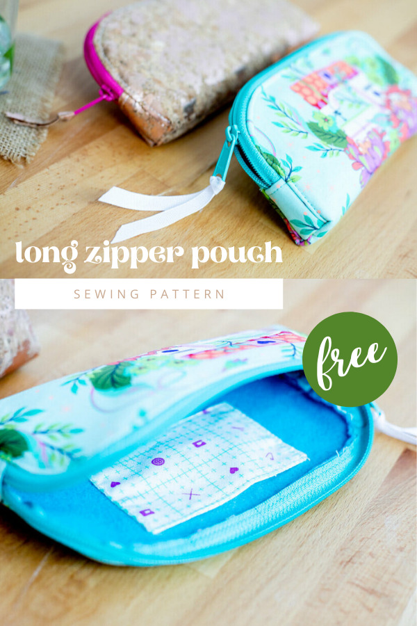 DIY Long Zipper Pouch FREE sewing pattern